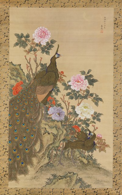 Pavos Reales y Peonías, 1820 de Tani Buncho