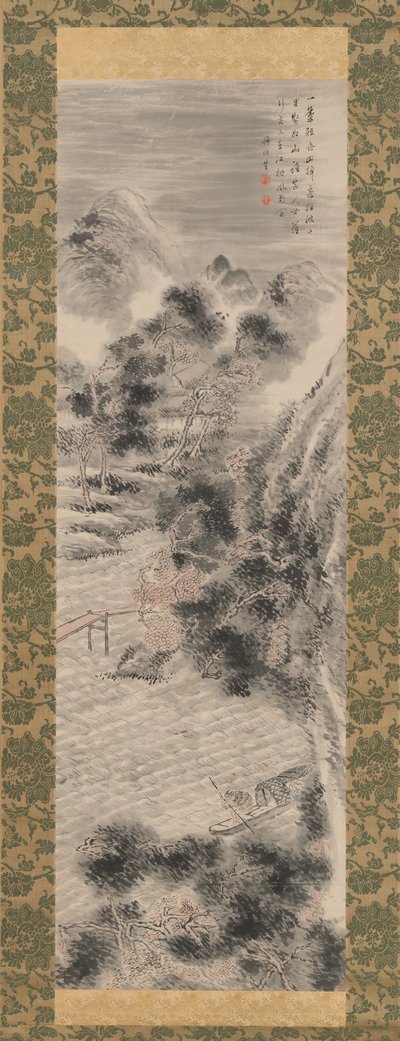 Tormenta sobre un Pueblo Ribereño de Tanomura Chikuden