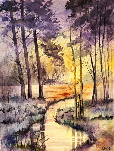 Arroyo del Bosque Dorado de Tanya Lundmark