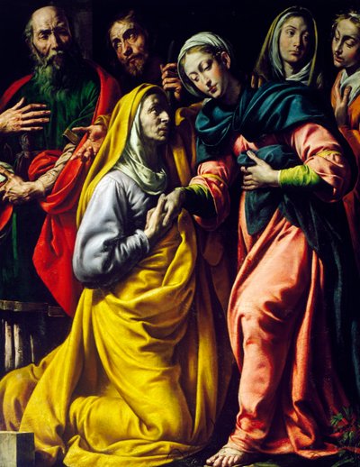 La Visitación, óleo sobre lienzo, Iglesia Parroquial de San Brizio, Maggianigo cerca de Domodossola, Italia de Tanzio da Varallo
