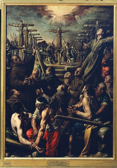 El martirio de los frailes franciscanos en Nagasaki, c.1627 de Tanzio da Varallo