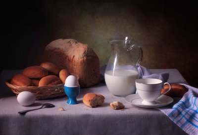 Naturaleza muerta de un desayuno rústico de Tatyana Skorokhod