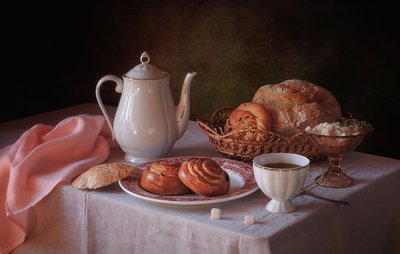 La hora del té y los productos de repostería de Tatyana Skorokhod