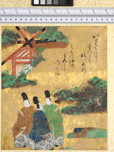 La playa en Sumiyoshi, ilustración de "Los cuentos de Ise", 1600-40 de Tawaraya Sotatsu