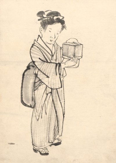 Girl Holding a Cricket Cage de Tawaraya Sōri