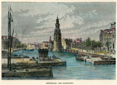El Kalkmarkt, Ámsterdam, Países Bajos, c1880 de Taylor