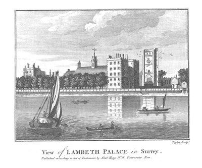 Vista del Palacio de Lambeth en Surrey, finales del siglo XVIII de Taylor