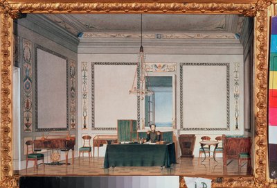 El emperador Alejandro I (1777-1825) en su estudio del Palacio de Invierno (San Petersburgo) - El emperador Alejandro I en su estudio del Palacio de Invierno - Obra de Chernik, acuarela sobre papel de Tchernik Tchernik