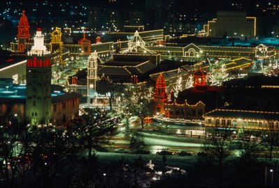 Luces de Navidad por la noche, Kansas City de Ted Spiegel