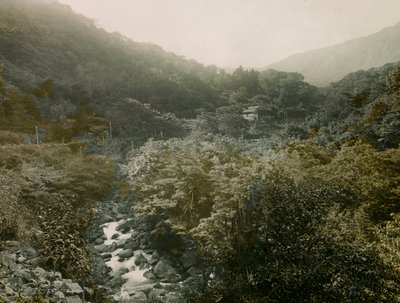 Vista del pueblo de Miyanoshita en las montañas de Hakone, hacia 1900 - 1915 (fotografía) de Teijiro Takagi