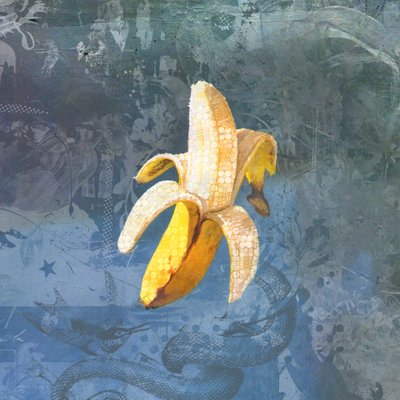 BANANAZ, 2015 (Collage sobre lienzo) de Teis Albers