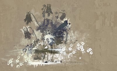 Ramo de pájaros, 2015 (Collage sobre lienzo) de Teis Albers