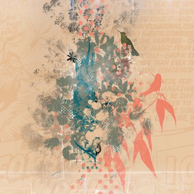 Ramas de pájaro, 2015 (Collage sobre lienzo) de Teis Albers