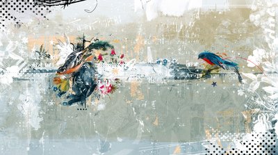 Birdalicious, 2014 (Collage sobre lienzo) de Teis Albers