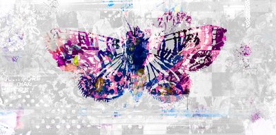 Silueta de mariposa, 2016 (Collage sobre lienzo) de Teis Albers