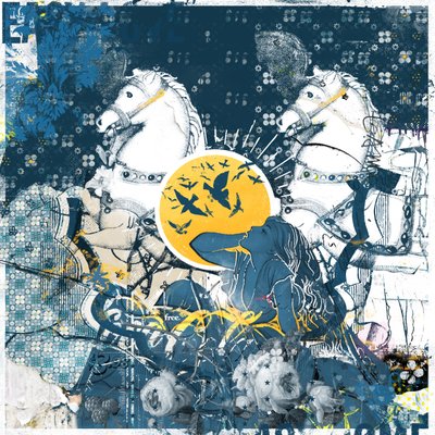 Sueños de Showponies, 2017 (Collage sobre lienzo) de Teis Albers