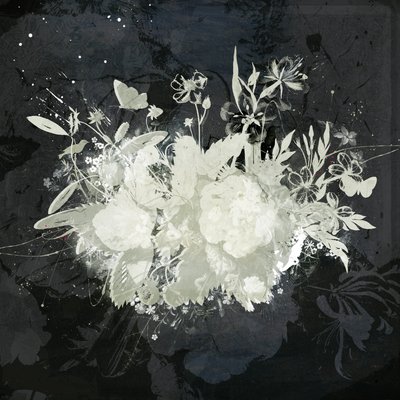 Silueta floral, 2015 (Collage sobre lienzo) de Teis Albers