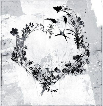 Flower Heart, 2015 (técnica mixta sobre lienzo) de Teis Albers