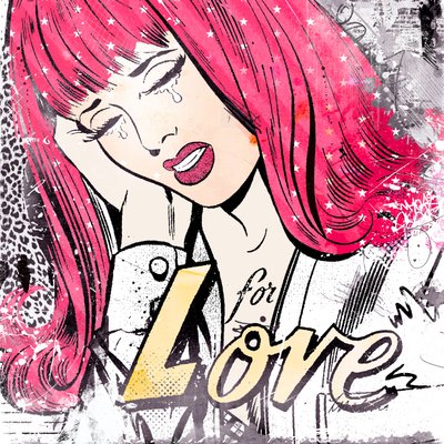 For Love, 2014 (técnica mixta sobre lienzo) de Teis Albers