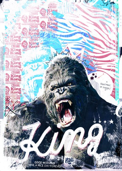 Rey, 2017 (Collage sobre lienzo) de Teis Albers