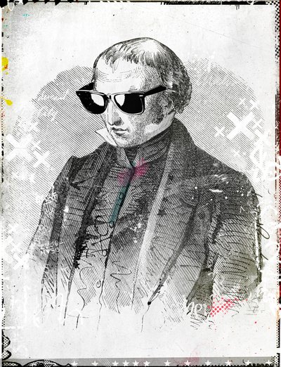Sr. gafas de sol, 2015 (Collage sobre lienzo) de Teis Albers