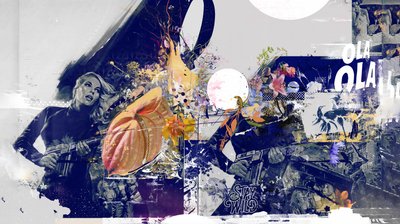 OLALA, 2016 (Collage sobre lienzo) de Teis Albers