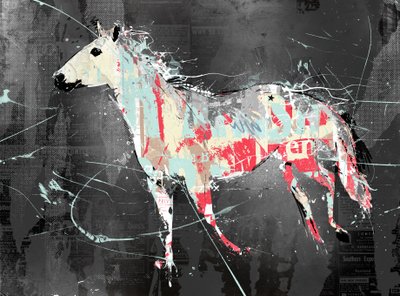 A la fuga, 2016 (Collage sobre lienzo) de Teis Albers