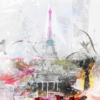 París, 2014 (Collage sobre lienzo) de Teis Albers