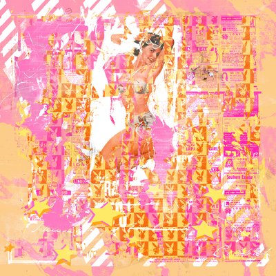 Pinup2, 2014 (técnica mixta sobre lienzo) de Teis Albers