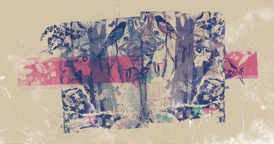 Trueno rodante, 2015 (Collage sobre lienzo) de Teis Albers
