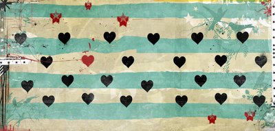 Filas de corazones, 2016 (Collage sobre lienzo) de Teis Albers