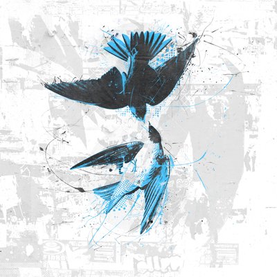 Spiraling Birds II, 2017 (Collage sobre lienzo) de Teis Albers