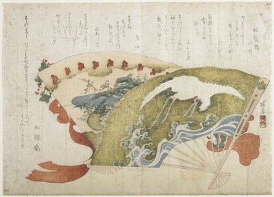 (Dos abanicos), c. 1820 de Teisai Hokuba