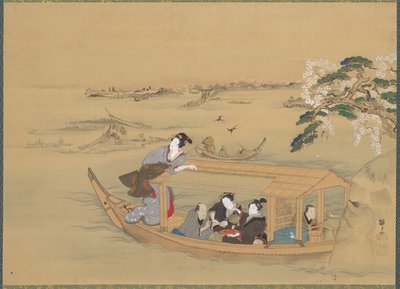 Pleasure Boat on the Sumida River de Teisai Hokuba