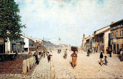 Una Calle de Rávena en el Suburbio de Porta Adriana de Telemaco Signorini