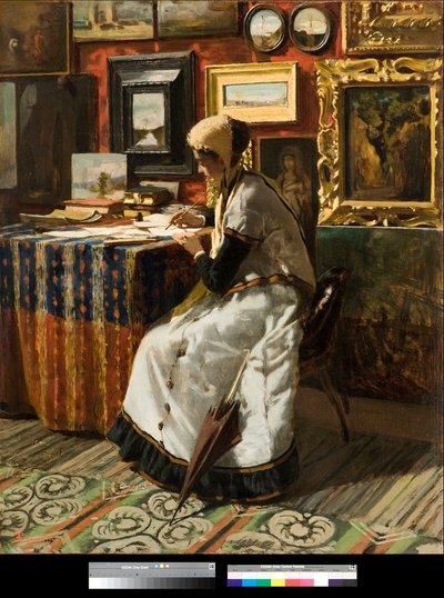 No puedo esperar o la carta Pintura de Telemaco Signorini (1835-1901) 1867 Colección particular de Telemaco Signorini