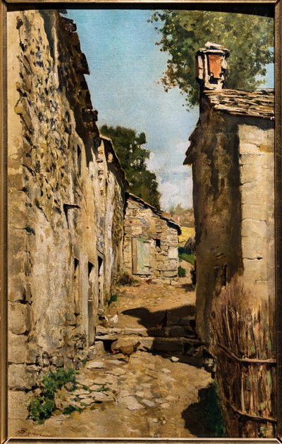 Edificio agrícola en Settignano, c.1862 (óleo sobre lienzo aplicado sobre tabla) de Telemaco Signorini