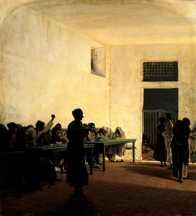 Pabellón de locas en San Bonifacio de Florencia, de Telemaco Signorini (1835-1901) de Telemaco Signorini