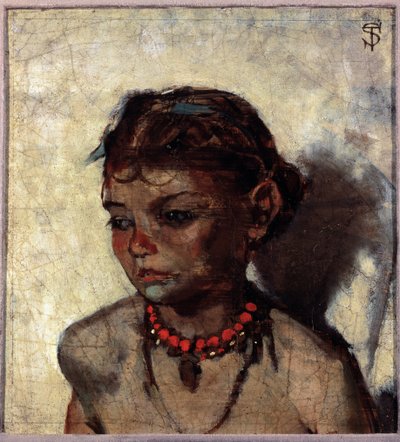 Joven con collar de coral de Telemaco Signorini
