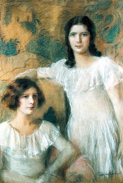 Retrato de dos niñas, c.1910 de Teodor Axentowicz