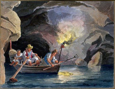 Pesca nocturna, c.1830 (aguatinta) de Teodoro Guglielmo Witting