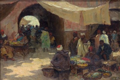 Escena de bazar oriental, 1880-1936 de Terrick Williams