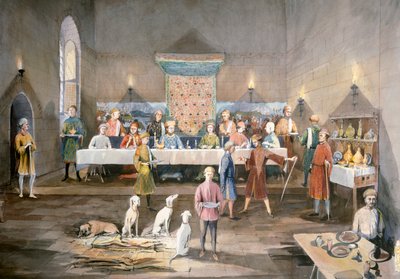 Salón de Arthur, Castillo de Dover, siglo XIV, c. 1990-2010 de Terry Ball