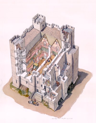 Torre del castillo de Dover c1190, c1990-2010 de Terry Ball