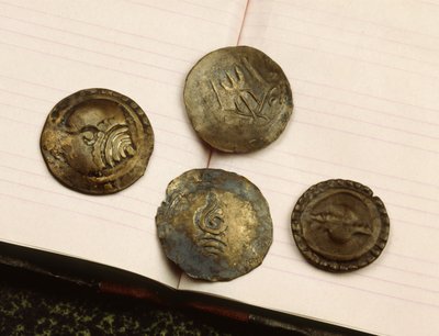 Monedas del Reino Mon de Dvaravati, siglo VIII-IX de Thai School