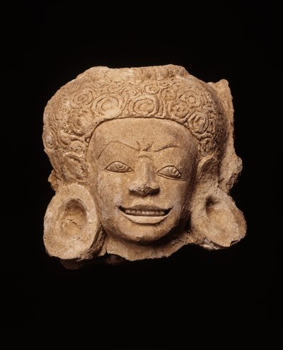 Cabeza de demonio, de Chedi Chula Pathom, Período Davaravati de Thai School