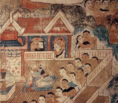 Detalle de mural de Thai School