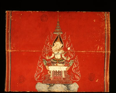 Manuscrito de Ganesh sobre entrenamiento de elefantes de Thai School