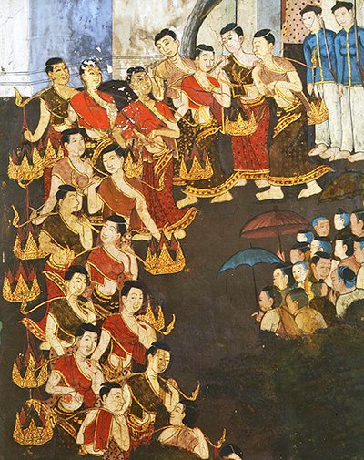 Grupo de chicas jóvenes de Thai School