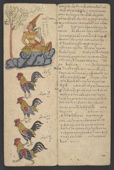 O 16455 f.9r, Animales del Zodíaco, de Phrommachat (pergamino) de Thai School